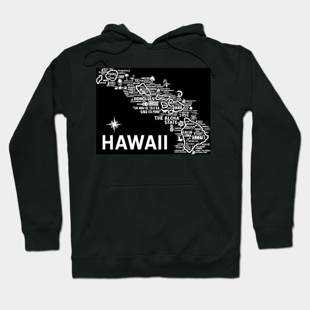 Hawaii Map Hoodie by fiberandgloss